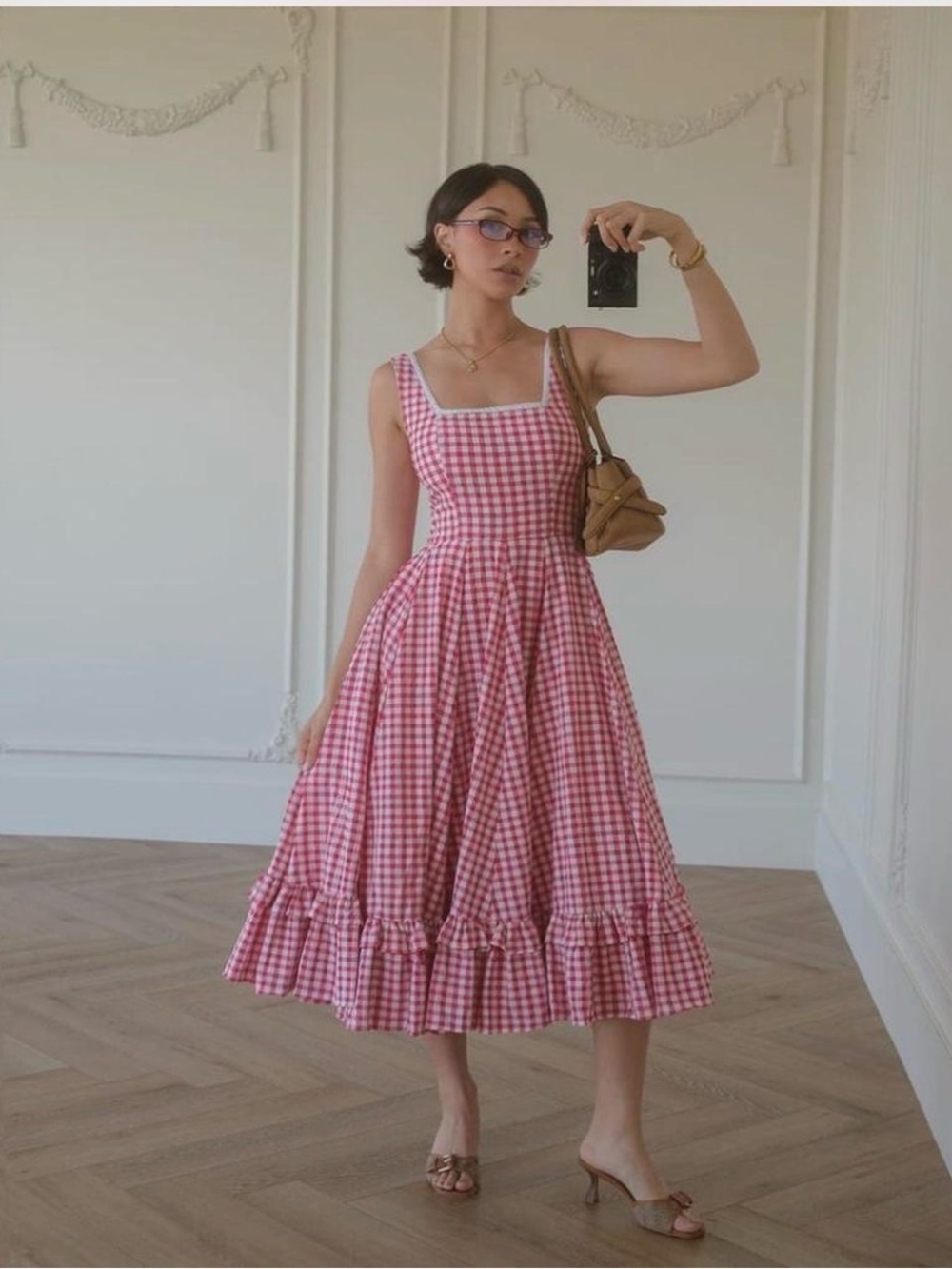JessaKae Red Gingham Daze Dress Midi